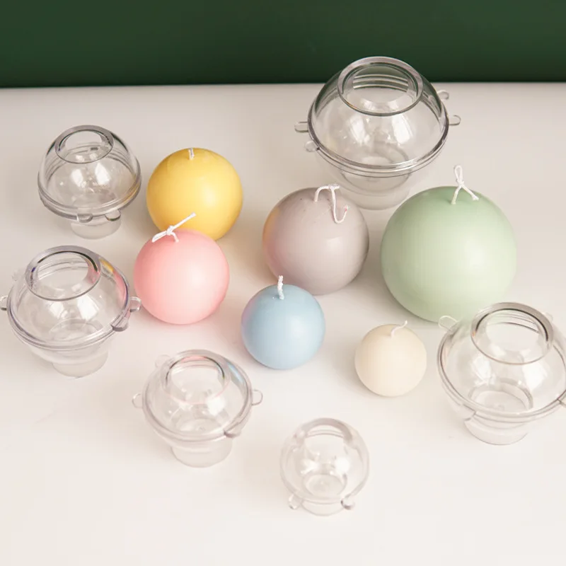 Candle Making Kits - 5-8 センチメートル球状キャンドルプラスチック金型家の装飾 Diy クラフトキャンドル作成用品 Pc アクリル金型キットホリデーパーティーギフト