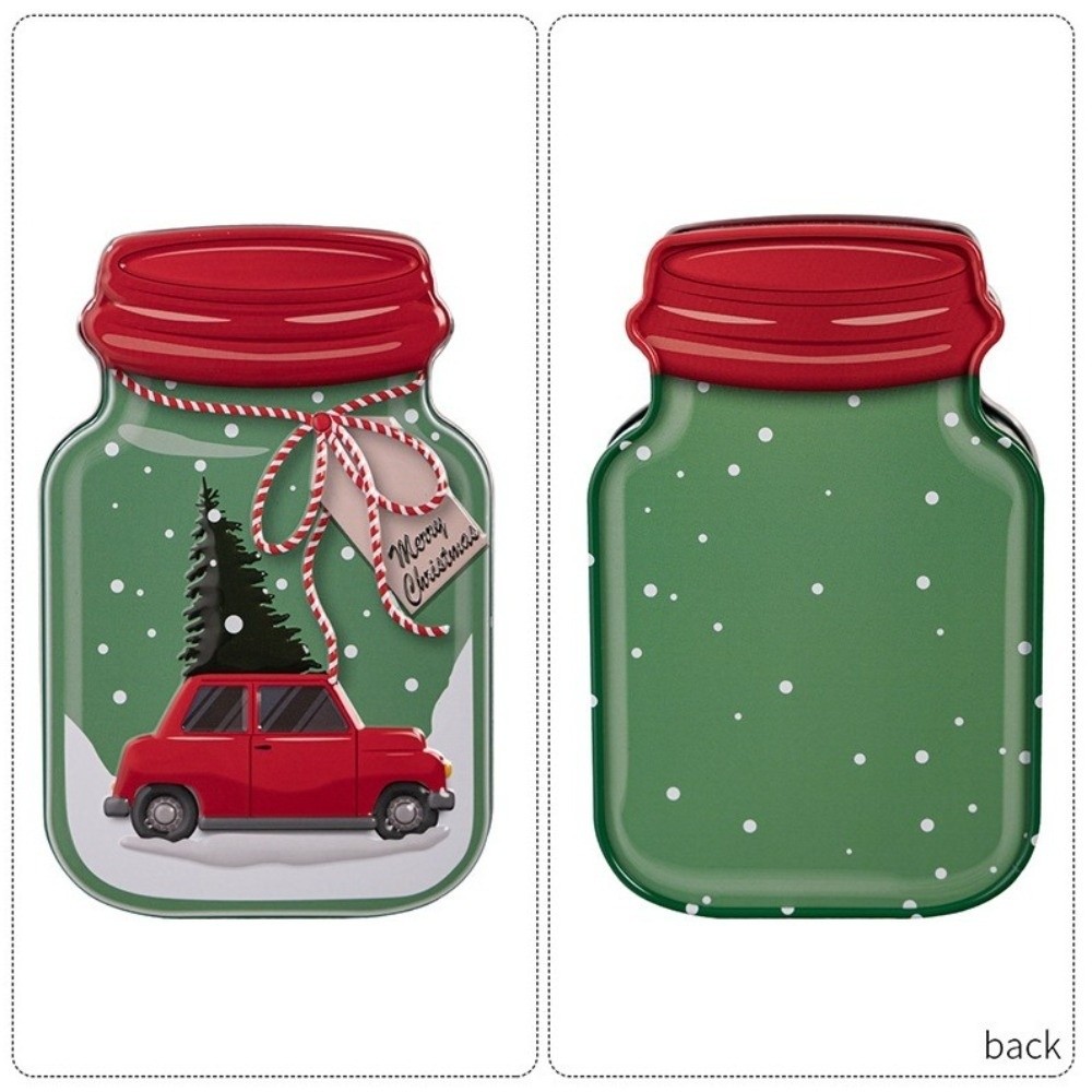 Tin Container Lid - 金属製クリスマス缶箱（蓋付き）ビスケット、チョコレート、クリスマス用クッキー、キャンディボックス、ジンジャーブレッド装飾収納容器