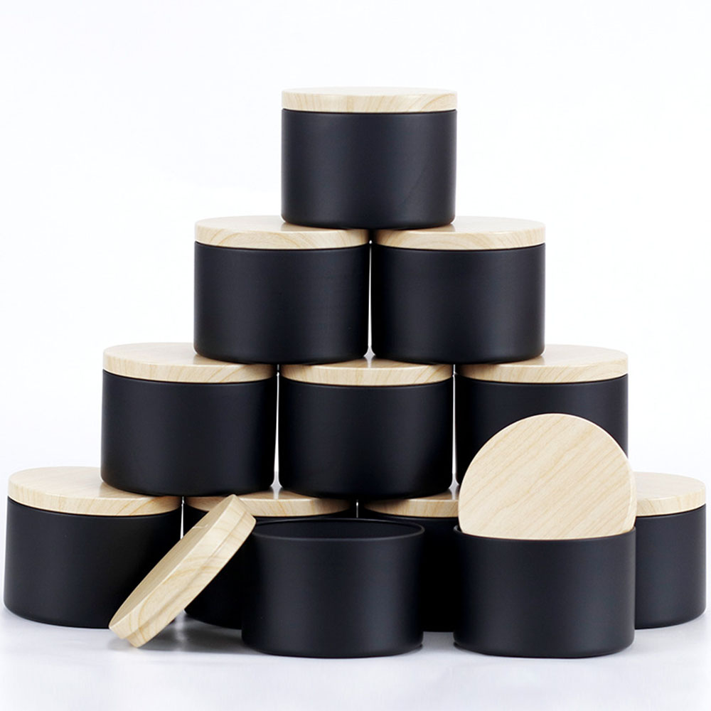 24個 4オンス ブラックキャンドルジャー、蓋付きラウンドメ - Candle Making Jars With Lids のレビューと価格