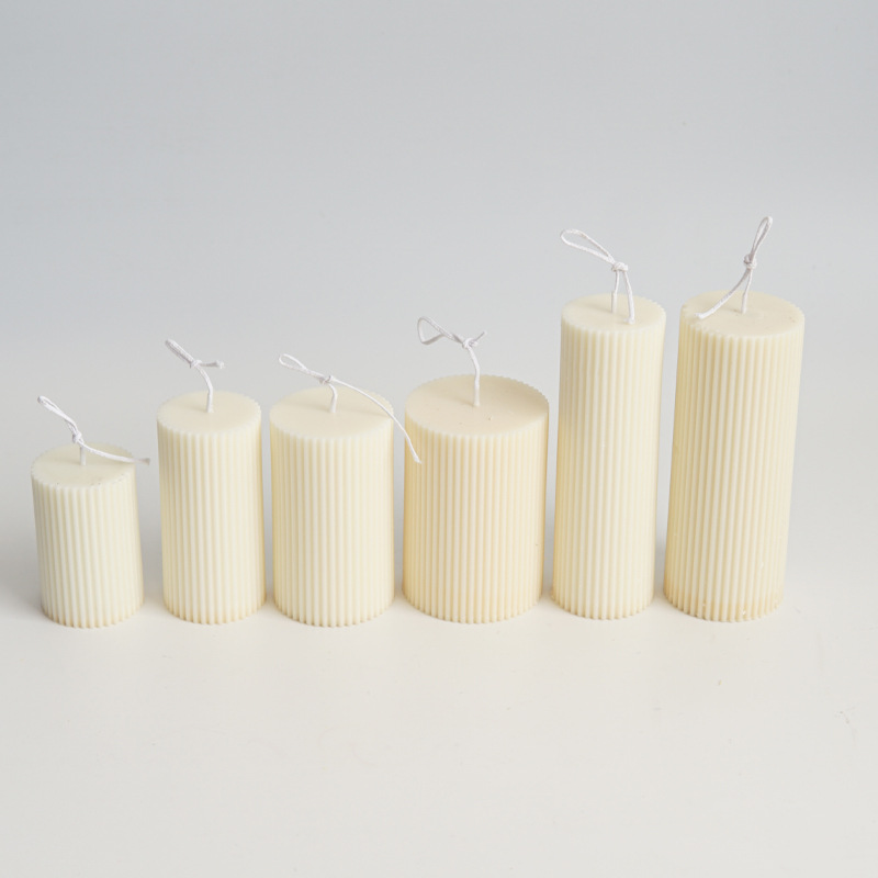 新しいDIYピンストライプ模様の円筒形キャンドル用プラスチッ - Candle Making Kits のレビューと価格