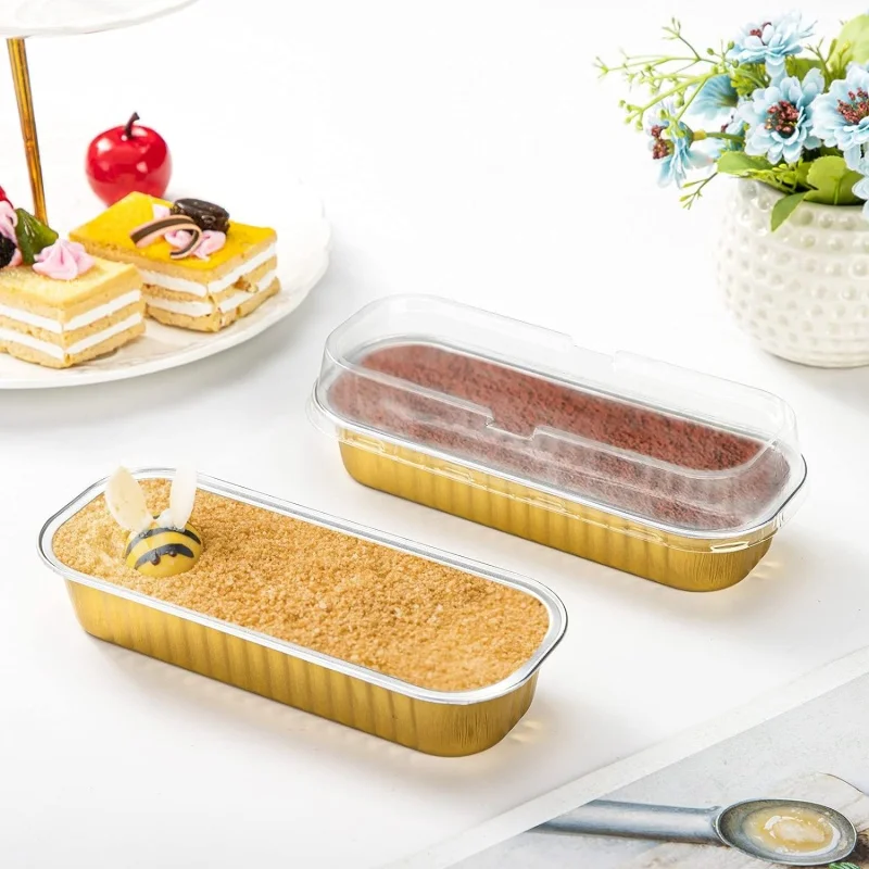 10個入り、使い捨てのアルミホイル製食品トレー。透明な蓋付き - Tin Container Lid のレビューと価格