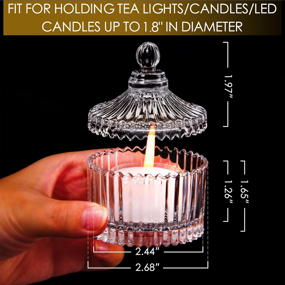 蓋付き奉納用キャンドルホルダー、ティーライトキャンドルホルダ - Candle Making Jars With Lids のレビューと価格