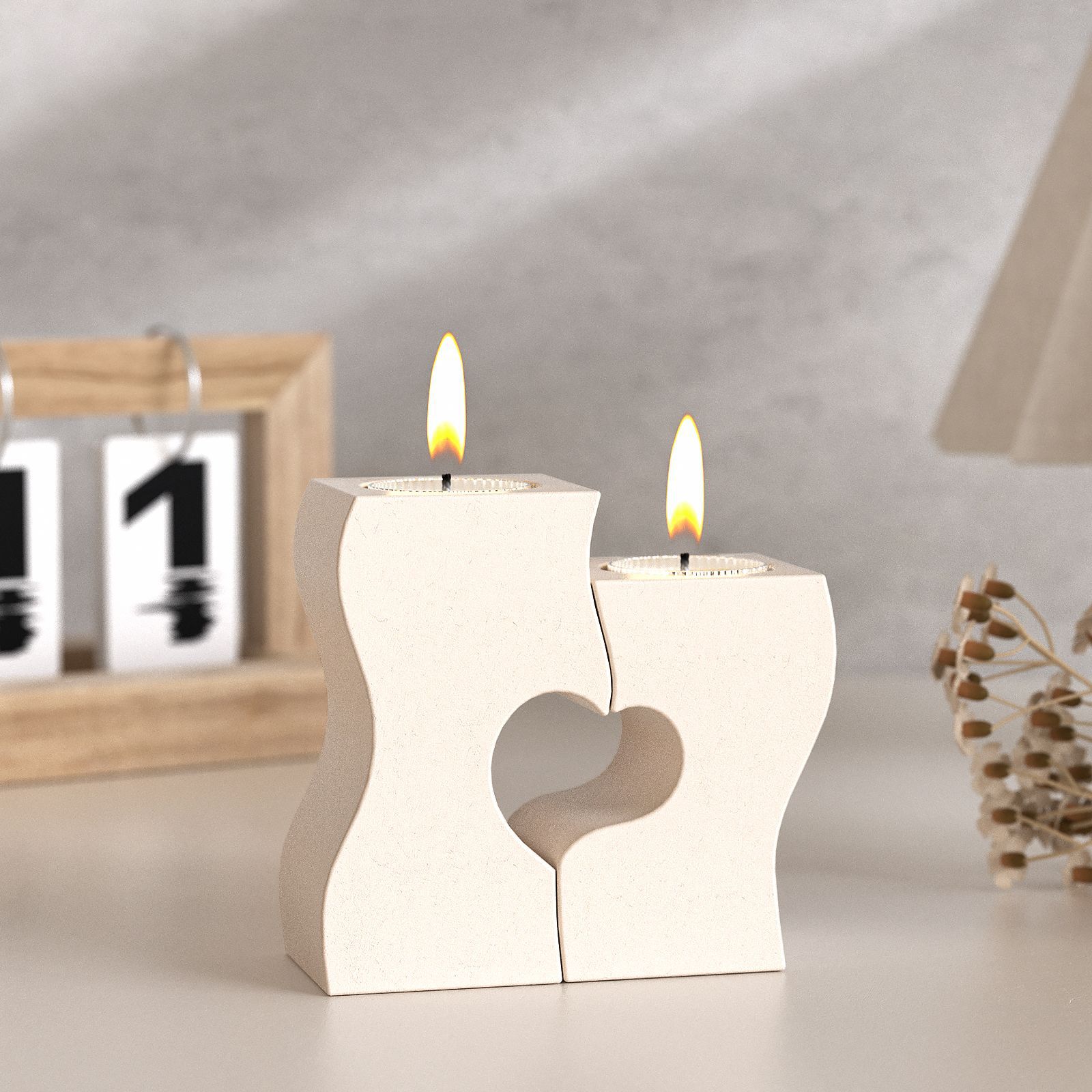 S ハート燭台シリコーン金型 DIY キャンドルホルダー石膏 - Candle Making Tutorial のレビューと価格