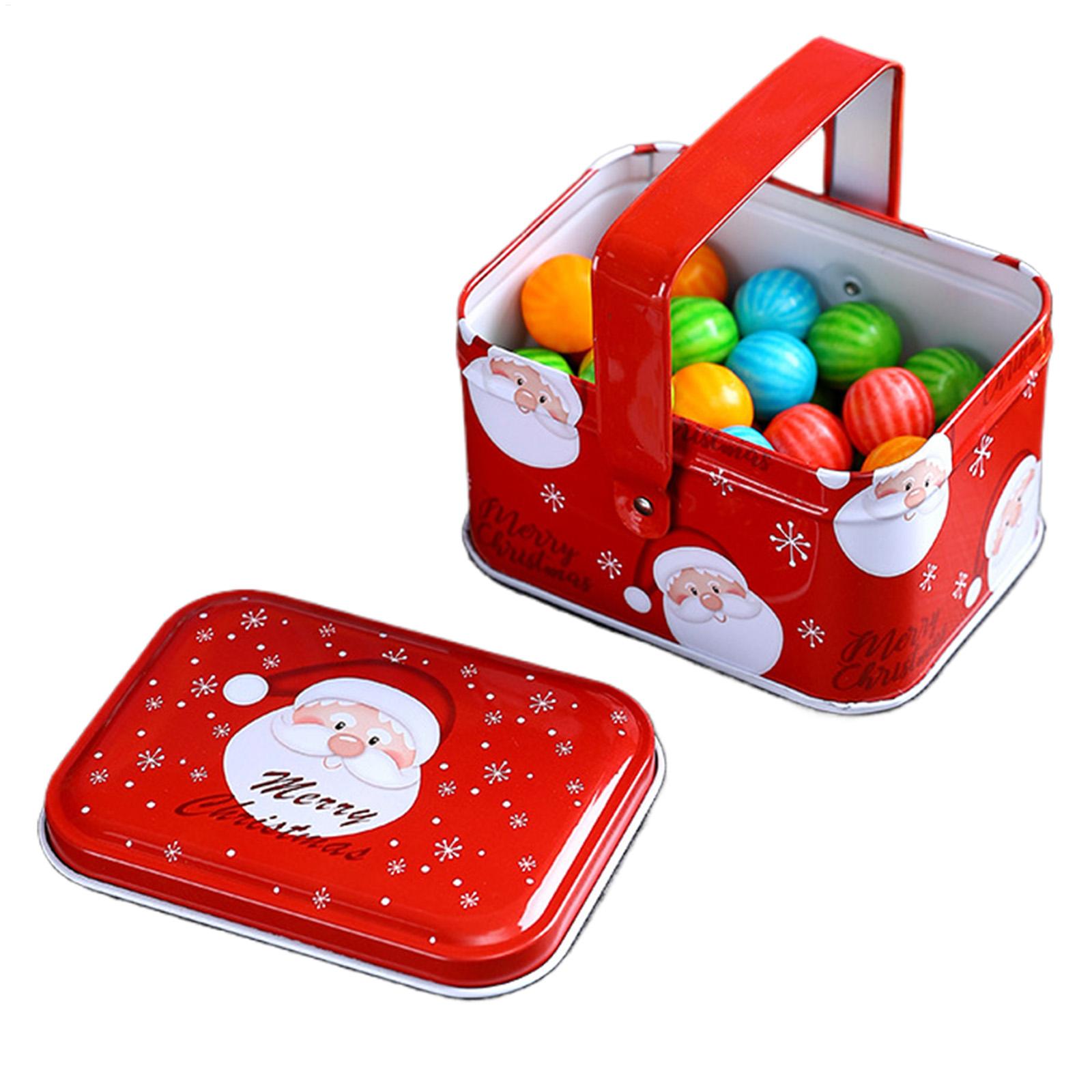 クリスマス柄のクッキー缶、蓋と取っ手付きの金属製収納ボックス - Tin Container Lid のレビューと価格