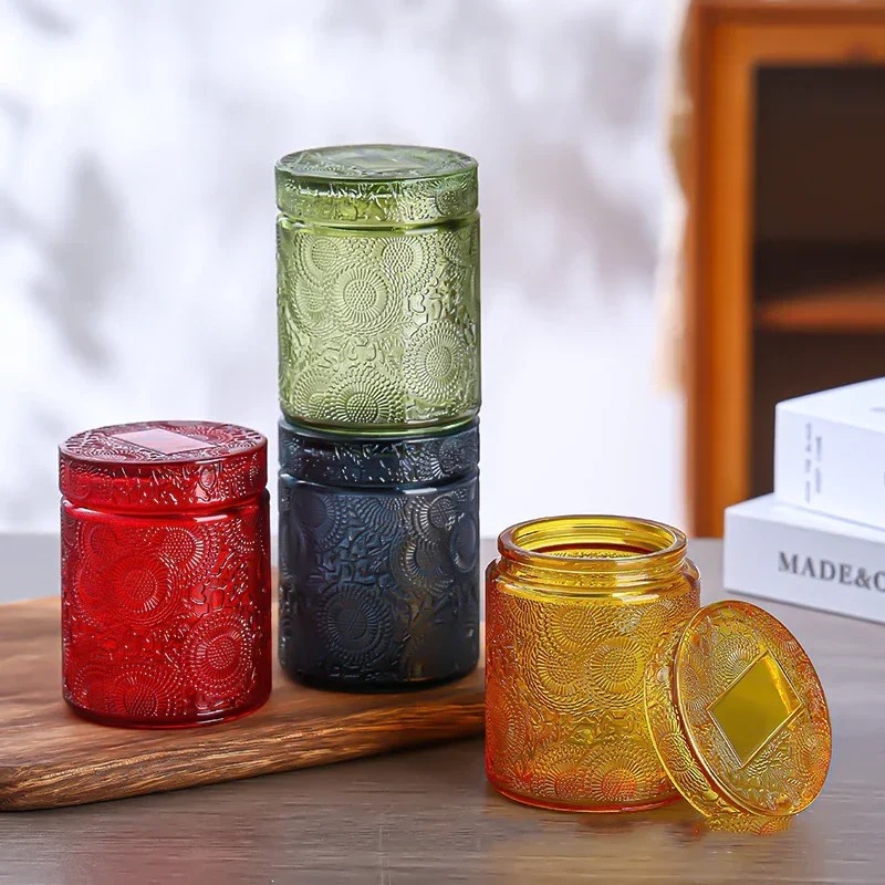 蓋付きの空のガラス製キャンドルカップ。DIYキャンドル作りや - Candle Making Jars With Lids のレビューと価格